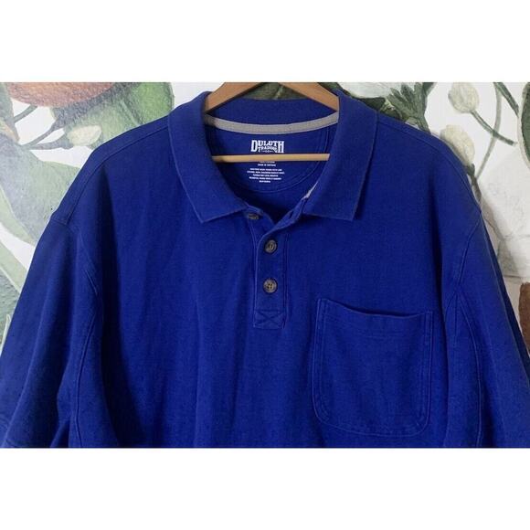 Duluth Trading Mens XL Blue Short Sleeve Polo Shirt 100% Cotton - Picture 2 of 5